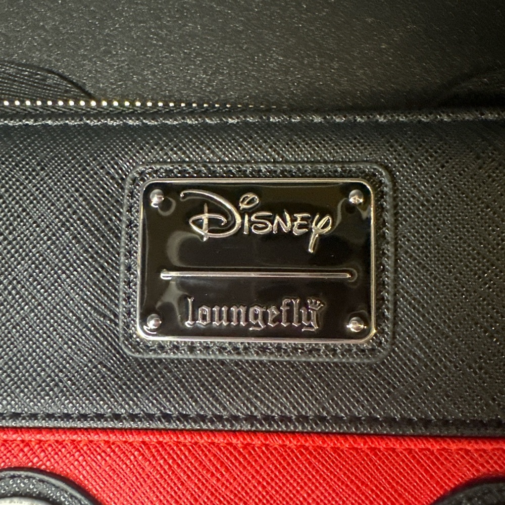Disney Loungefly Mickey Mouse Zip-Around Wallet Red Black Ears NWT - Picture 3 of 6
